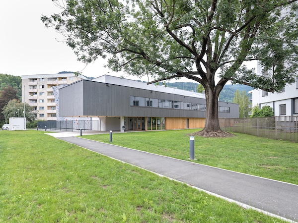 Neue Sporthalle in Leoben, Außenansicht