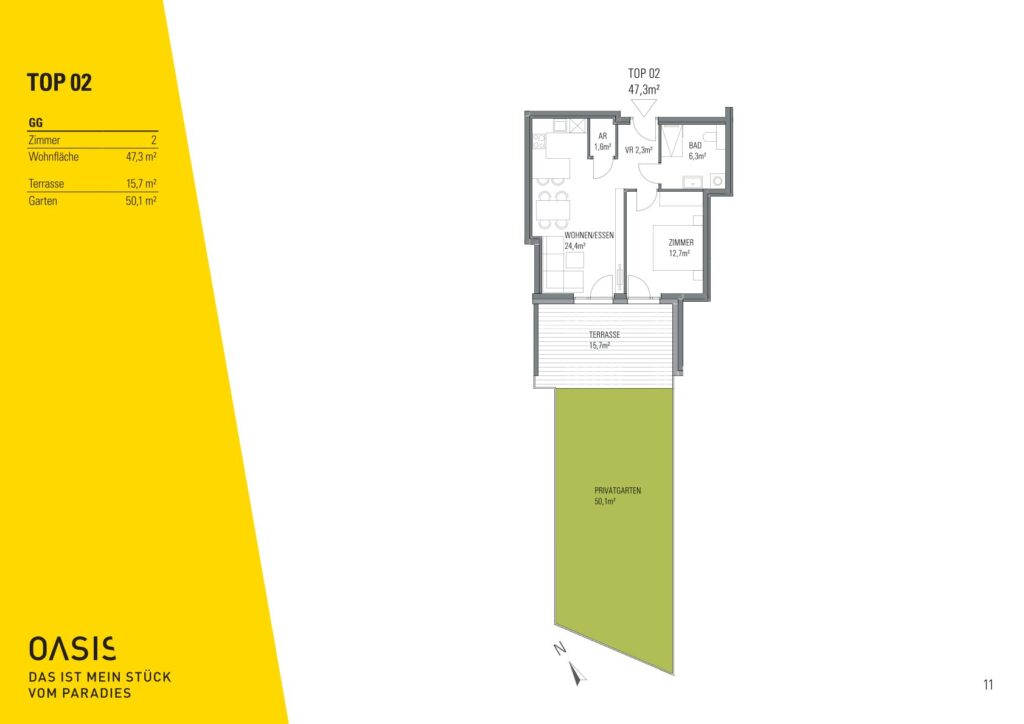 Grundriss Top 02 OASIS Uhlandgasse