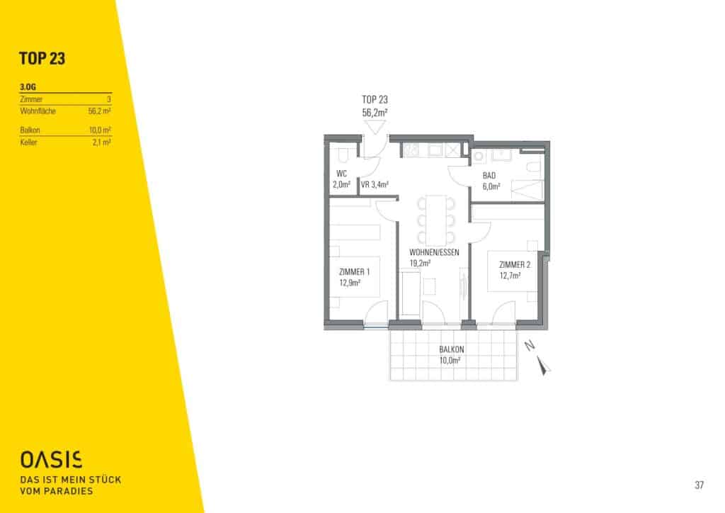 Grundriss Top 23 OASIS Uhlandgasse