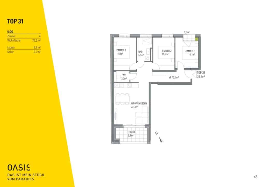 Grundriss Top 31 OASIS Uhlandgasse